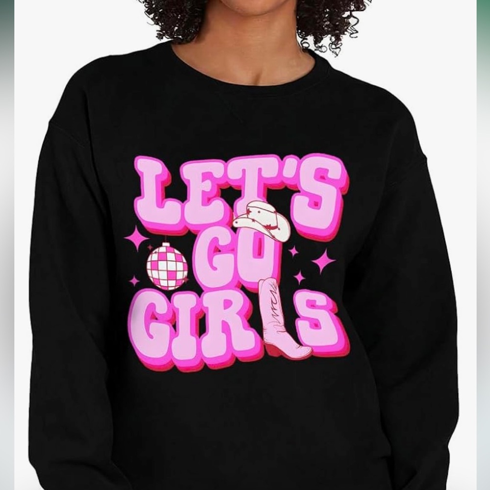 NWOT “Let's Go Girls” retro western bachelorette party sweatshirt in XL